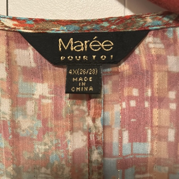 Mar’ee long sleeve midi kimono  multi-colored, nwot   Size 4x but could fit a 3x - Picture 2 of 4